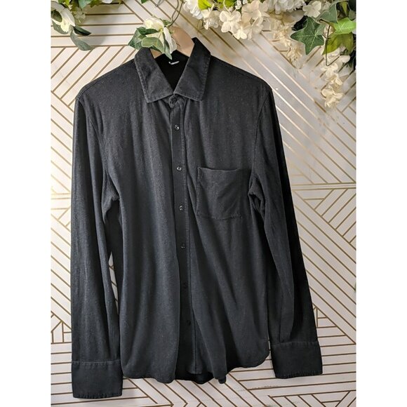 Kit & Ace Men's Button Up Shirt City Tech Charcoal Grey Long Sleeve Slim Sz Med - Picture 2 of 8